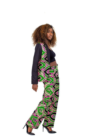 Smooth Visage Mia's Full Ankara Print Women's Tuxedo Jacket and Pant - Smooth Visage