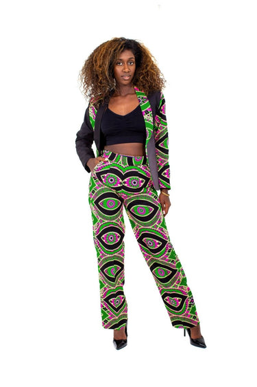Smooth Visage Mia's Full Ankara Print Women's Tuxedo Jacket and Pant - Smooth Visage
