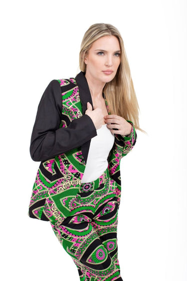 Smooth Visage Mia's Full Ankara Print Women's Tuxedo Jacket and Pant - Smooth Visage