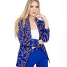 Smooth Visage Unique Blue Ankara Mix African Print Blazer and Pant Set - Smooth Visage