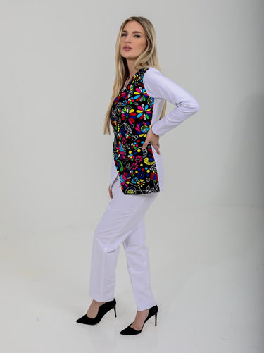 Women’s Asymmetrical Wrap Blazer Suit – African Print Ankara & Crepe Two - Piece Set | Elegant Workwear & Formal Outfit - Smooth Visage