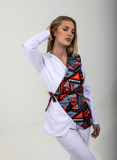 Women’s Asymmetrical Wrap Blazer Suit – African Print Ankara & Crepe Two - Piece Set | Professional & Formal Outfit - Smooth Visage